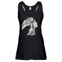 Moon Wolf Illustration Ladies Essential Flowy Tank