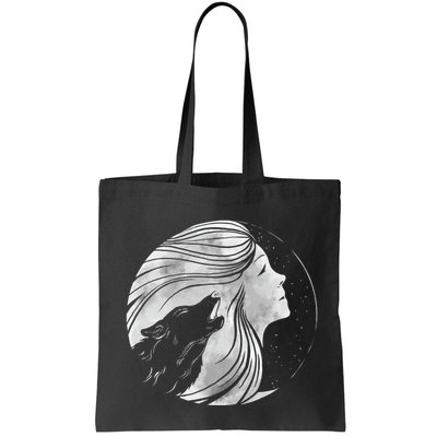 Moon Wolf Illustration Bag