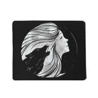 Moon Wolf Illustration Mousepad