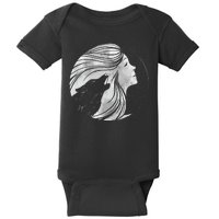 Moon Wolf Illustration Baby Bodysuit