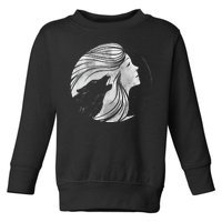 Moon Wolf Illustration Toddler Sweatshirt