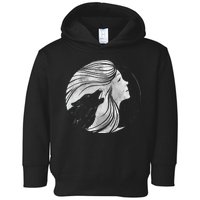 Moon Wolf Illustration Toddler Hoodie