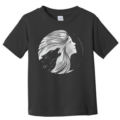 Moon Wolf Illustration Toddler T-Shirt