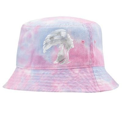 Moon Wolf Illustration Tie-Dyed Bucket Hat