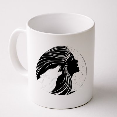 Moon Wolf Illustration Coffee Mug