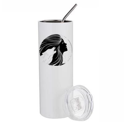 Moon Wolf Illustration Stainless Steel Tumbler