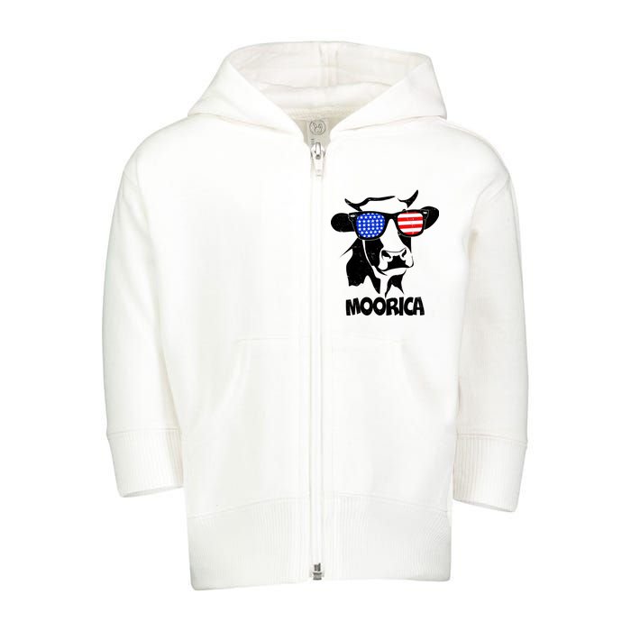 Moorica Cow Toddler Zip Fleece Hoodie