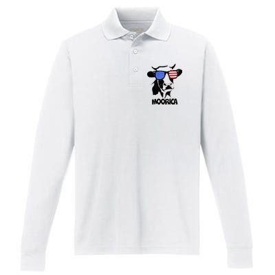 Moorica Cow Performance Long Sleeve Polo