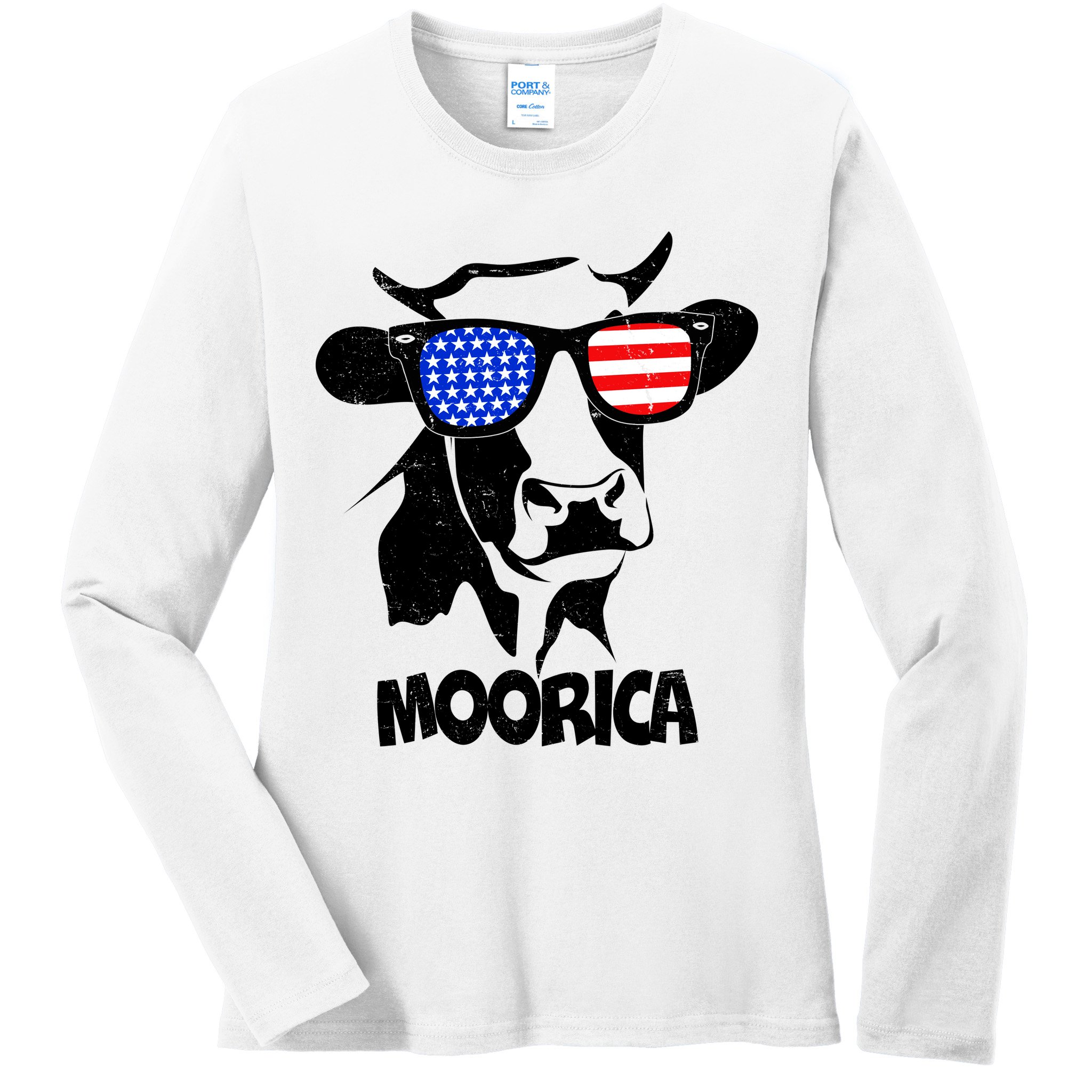 Moorica Cow Ladies Long Sleeve Shirt