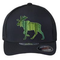 Moose Forest Silhouette Flexfit Unipanel Trucker Cap