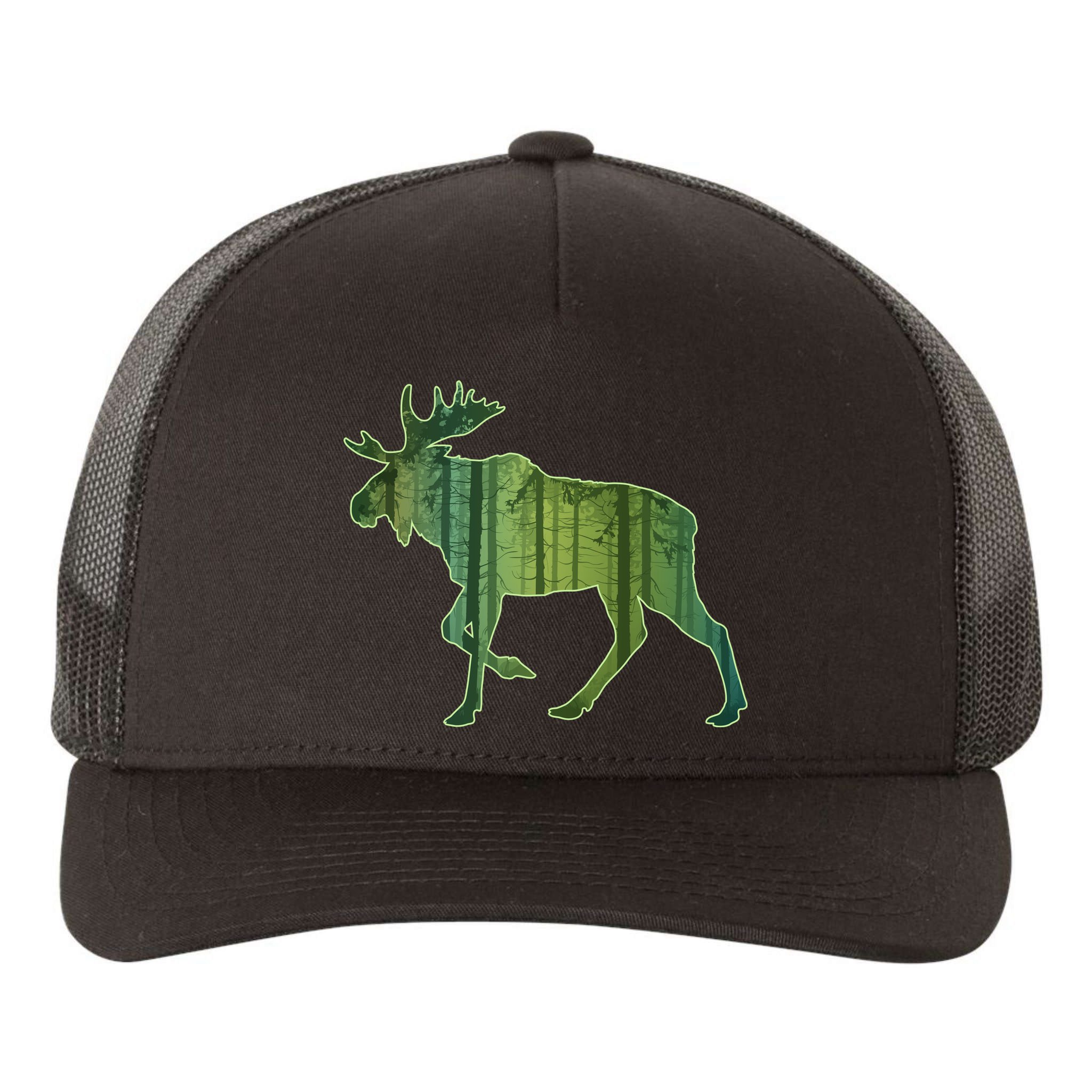 Moose Forest Silhouette Yupoong Adult 5-Panel Trucker Hat