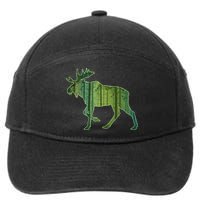 Moose Forest Silhouette 7-Panel Snapback Hat