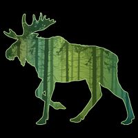 Moose Forest Silhouette 7-Panel Snapback Hat
