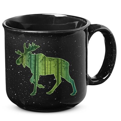 Moose Forest Silhouette 15oz Campfire Ceramic Mug