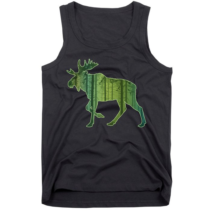 Moose Forest Silhouette Tank Top