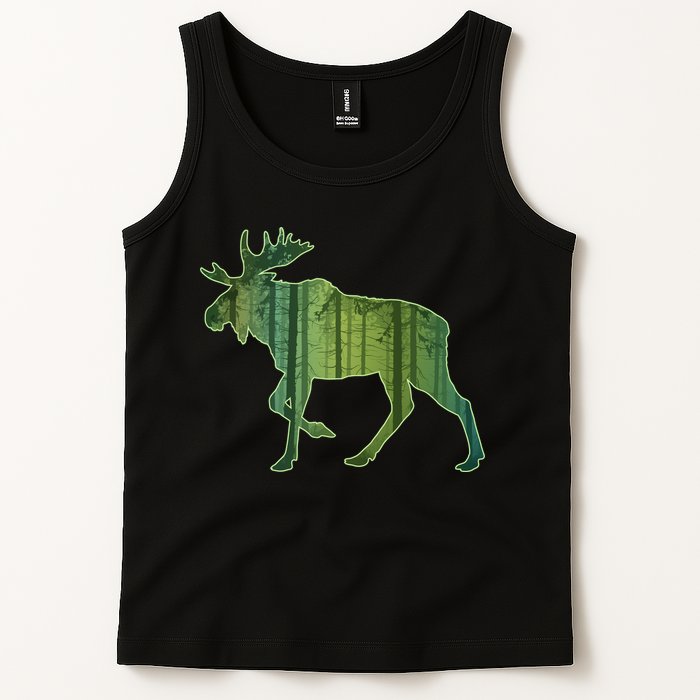 Moose Forest Silhouette Tank Top