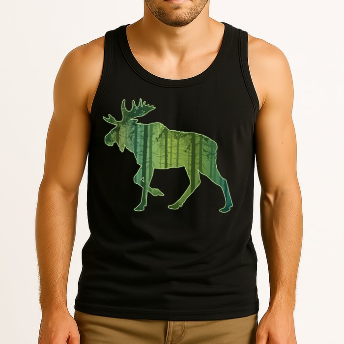 Moose Forest Silhouette Tank Top
