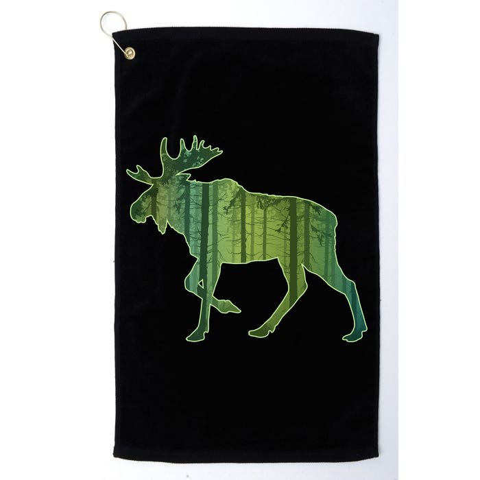 Moose Forest Silhouette Golf Towel