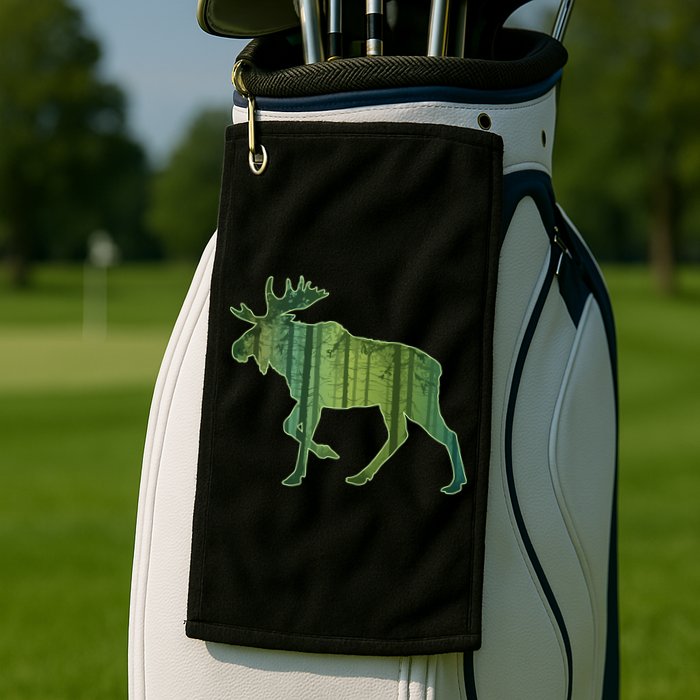 Moose Forest Silhouette Golf Towel