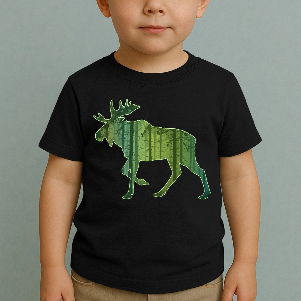 Moose Forest Silhouette Toddler T-Shirt