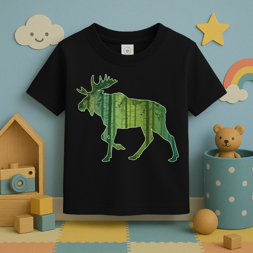 Moose Forest Silhouette Toddler T-Shirt