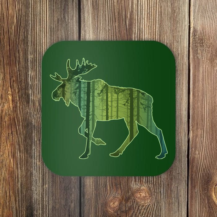 Moose Forest Silhouette Coaster