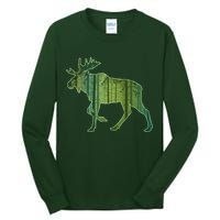 Moose Forest Silhouette Tall Long Sleeve T-Shirt