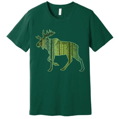 Moose Forest Silhouette Premium T-Shirt