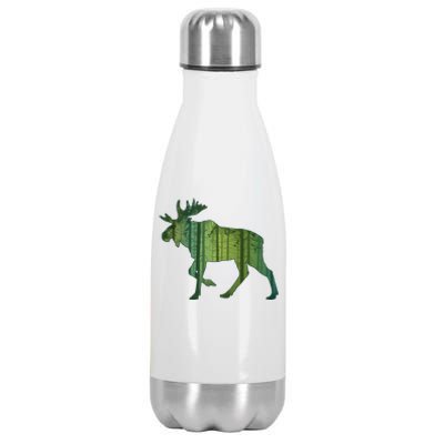 Moose Forest Silhouette Stainless Steel Insulated Water Bottle