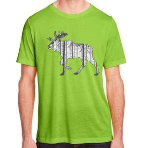 Moose Forest Silhouette Grey Style Adult ChromaSoft Performance T-Shirt