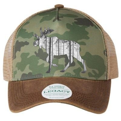 Moose Forest Silhouette Grey Style Legacy Tie Dye Trucker Hat