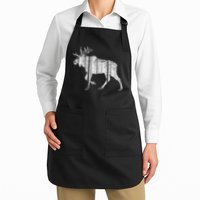 Moose Forest Silhouette Grey Style Apron