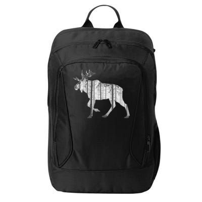 Moose Forest Silhouette Grey Style City Backpack