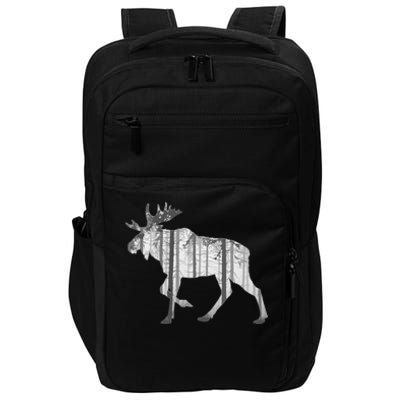 Moose Forest Silhouette Grey Style Impact Tech Backpack