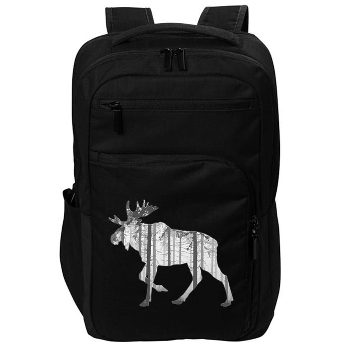 Moose Forest Silhouette Grey Style Impact Tech Backpack