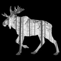 Moose Forest Silhouette Grey Style Impact Tech Backpack