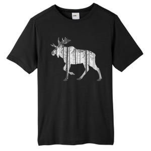 Moose Forest Silhouette Grey Style Tall Fusion ChromaSoft Performance T-Shirt