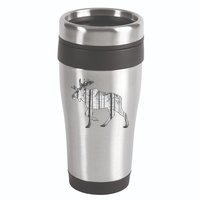 Moose Forest Silhouette Grey Style 16oz Travel Tumbler