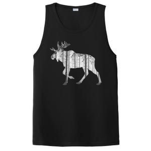 Moose Forest Silhouette Grey Style PosiCharge Competitor Tank