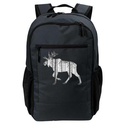 Moose Forest Silhouette Grey Style Daily Commute Backpack