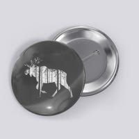 Moose Forest Silhouette Grey Style Button