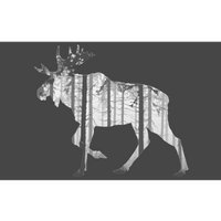 Moose Forest Silhouette Grey Style Bumper Sticker