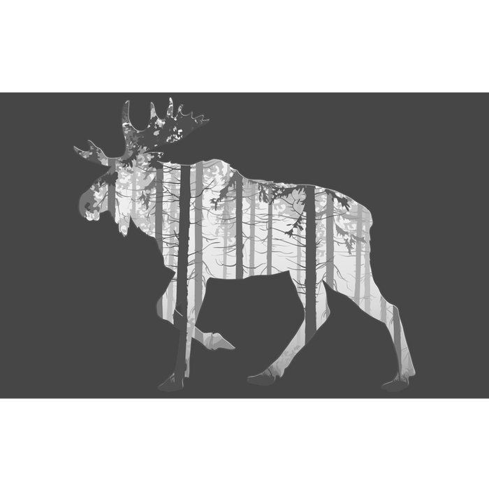 Moose Forest Silhouette Grey Style Bumper Sticker