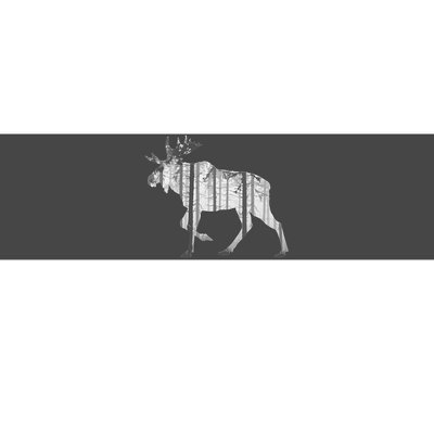 Moose Forest Silhouette Grey Style Bumper Sticker