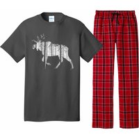 Moose Forest Silhouette Grey Style Pajama Set