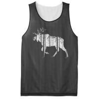 Moose Forest Silhouette Grey Style Mesh Reversible Basketball Jersey Tank