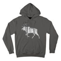 Moose Forest Silhouette Grey Style Tall Hoodie