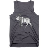 Moose Forest Silhouette Grey Style Tank Top