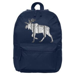 Moose Forest Silhouette Grey Style 16 in Basic Backpack