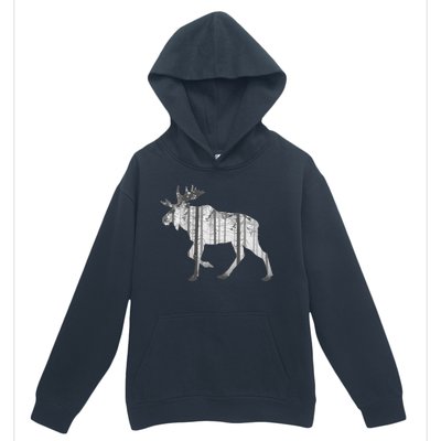 Moose Forest Silhouette Grey Style Urban Pullover Hoodie